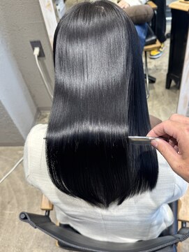 マリアージュブルー×髪質改善カラー