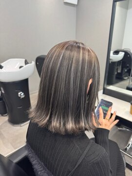 ハイライトバレイヤージュケアブリーチダブルカラーベージュ