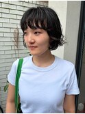 ブリーチなしカラーで艶髪ボブパーマ/レイヤー夏