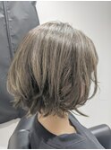 外ハネボブ×くすみカラー×春ヘアスタイル