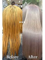 プシュケ(PSYCHE)&nbsp;シアーピンクミルクティーアッシュ×ストレートツヤ髪