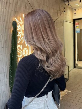 ロナバイソル(lona by SoL) 立体感カラー/バレイヤージュ/ピンクベージュ