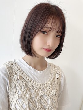 ハピネス 梅田茶屋町店(HAPPINESS) 韓国ボブ　タッセルカット　ブリーチなし　ことりベージュ