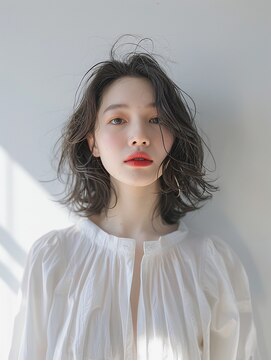 ヘア ケア オディール(Hair Care Odile) 【ハイトーンカラー/無造作パーマ】アッシュグレー