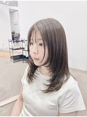 小顔前髪イメチェンくびレイヤーカットアンブレラカラー