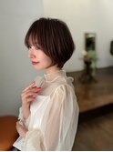 ショートボブ髪型30代40代50代前髪あり前髪なし面長丸顔【倉田】