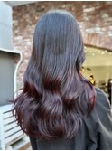 【白石】ブリーチなしグラデーションワインレッド6トーン原宿