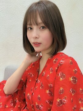 ステアケース 武蔵小杉店(stair:case) モカグレージュ大人かわいい内巻きボブ大人ボブ暗めカラー