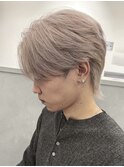 メンズカラーメンズブリーチセンターパートミルクティーベージュ