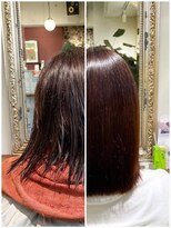 ムーン(moon)&nbsp;#ハッシュカット#フルバング#似合わせカット#レッドブラウン