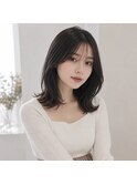 ハッシュカット×くびれミディアム/ダークブルー20代30代池袋