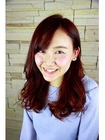 ヘアドレッシング インプローブ 前橋(hair dressing improve) ピンクレッドカラー