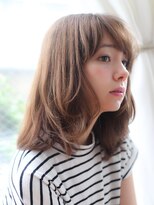 モテ髪銀座大人可愛いひし形ベージュレイヤーミディ