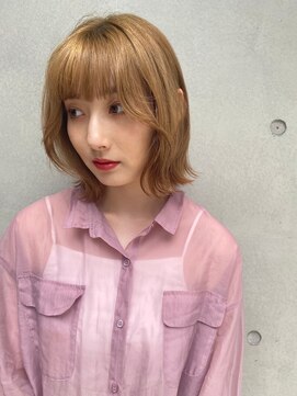 ヘアーアンドメイク エクリ 不動前店(Hair&Make equri) 【目黒不動前】外ハネミディのハイトーンボブ