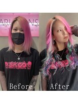 原色ユニコーン#デザインカラー#シールエクステ#バイカラー#渋谷
