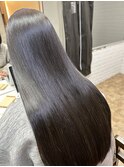 【赤みのない艶。シルキー縮毛矯正】髪質改善カラー