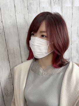 ビューティドレッセヤマノ 池袋パルコ(Beauty Dresse YAMANO) 【ミディアム】外ハネミディアム&インナーカラー