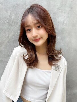 ロンド ストラーダ 心斎橋(Lond strada) 韓国前髪顔周りロング×デザインカラー[心斎橋/髪質改善]