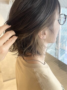 アイディール(:ideal) ワンワンレングスボブに、パーマ×イヤリングカラー☆