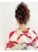 高めアップ浴衣hair