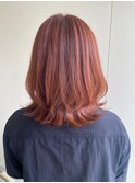 くびれヘア○レイヤーボブ○オレンジ○オレンジブラウン