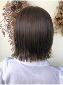 切りっぱなしボブ/透明感カラー