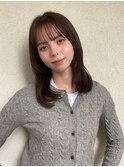 簡単可愛いワンカールミディアム/ブリーチなしブラウンベージュ