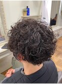 黒髪ボブルフネビージュ小顔ワンレンスペインカール