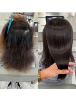 キング 高槻(K!ng)&nbsp;縮毛矯正髪質改善ハイライトレイヤーカット高槻美容室エクステ