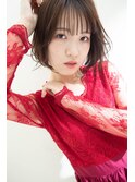 イメチェンホワイトブロンド外ハネボブ美髪ワイドバング韓国黒髪