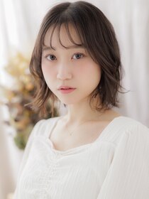 カバーヘア ブリス 戸田公園西口店(COVER HAIR bliss)&nbsp;透けバングフェザーパーマゆるふわボブシャギーボブ透けバングa