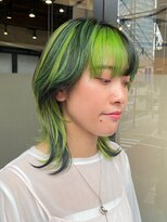 ウィーブス セタガヤ(weaves -SETAGAYA-) カメレオンカラー×ウルフヘア×ライムグリーン＆ブラック