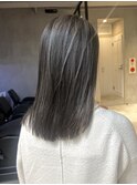 白髪ぼかしハイライト脱白髪染めハイライトショートボブ30代40代