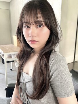 ミンクス 銀座店(MINX) 【MINX】顔まわり似合わせカット+暗めカラーロング_銀座