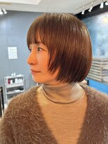 チェリーコーク ウブ(CHERRY COKE ubu) ~レイヤーボブ×白髪染めのブラウンカラー~