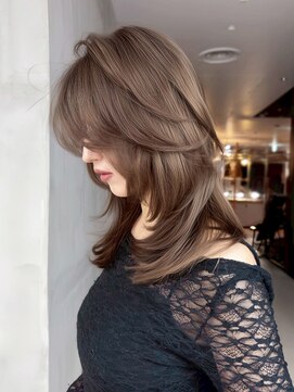 シオン(shion) ロンググレージュ韓国ヘアオリーブベージュ_ba580593