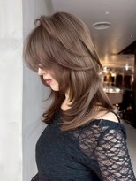 シオン(shion) ロンググレージュ韓国ヘアオリーブベージュ_ba580593