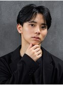 ニュアンスパーマ×フェザーパーマ×センターパート×men's