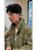 センターパートリクルートビジネスカジュアル艶カラーメンズヘア