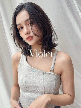 バイオレット ナゴヤ(Violet Nagoya) 大人モード小顔ミディアム似合わせレイヤーカットダークブラウン