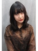 ナチュラル暗髪ミディアム