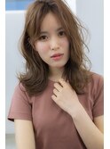 小顔_夏耳かけ_毛先パーマ_イメチェン_フォギーベージュ