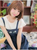 HAPPYガーリー前下がりシアーベージュミディc4大宮20代30代40代