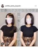 前髪エクステ20代30代大人女子　ココアブラウンひし形ミディアム