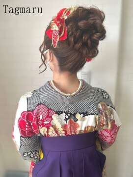 タグマル 卒業式袴着付け☆上めアップスタイル☆