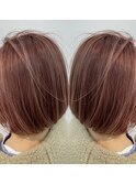 ピンク☆ホワイトハイライト