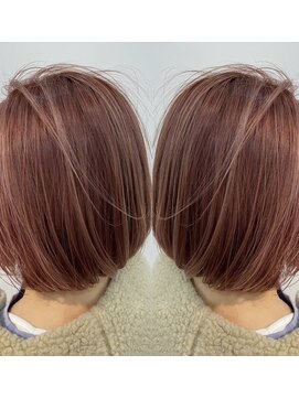 リボン(Libon) ピンク☆ホワイトハイライト