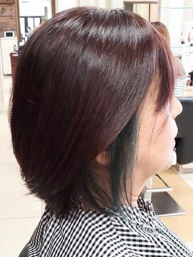 ヘアークリアー 春日部 ミセス おしゃれな大人のインナーカラー イヤリングカラー