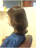 30代40代50代/ミディアム外ハネスタイル/エレガント外ハネ