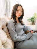 ノーバング黒髪大人モードウルフスタイル